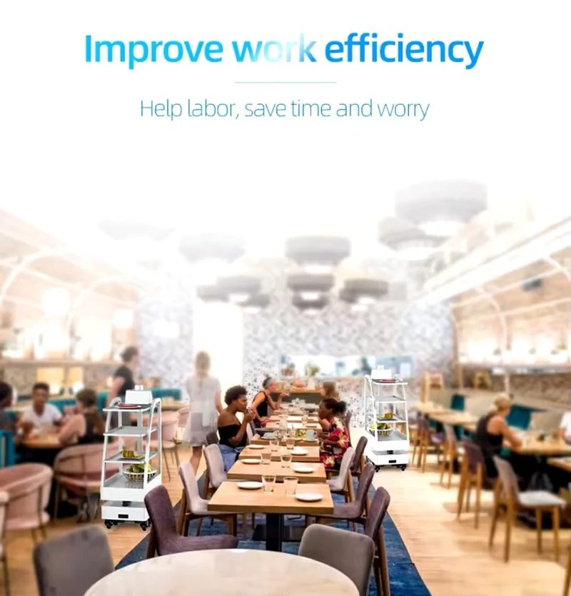 Robot Cameriere Food Delivery Autonomo con AI, Controllo App e WiFi