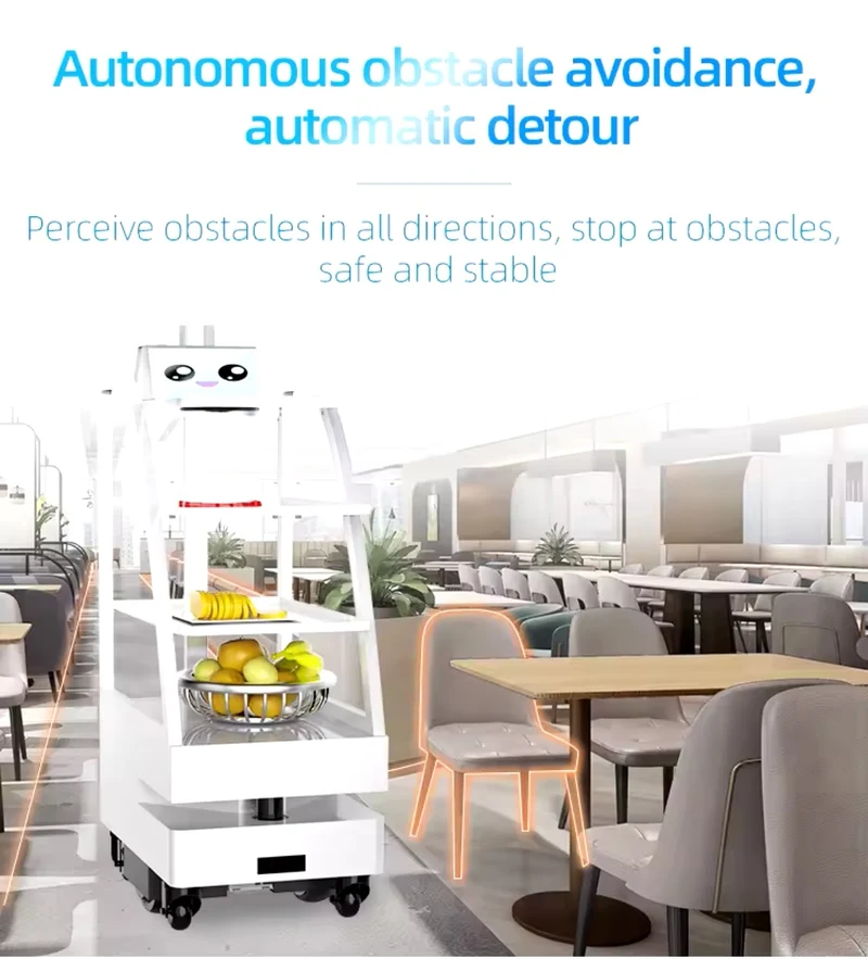 Robot Cameriere Food Delivery Autonomo con AI, Controllo App e WiFi