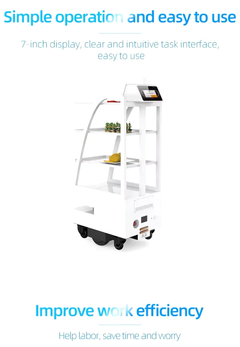 Robot Cameriere Food Delivery Autonomo con AI, Controllo App e WiFi