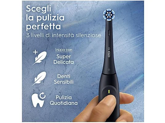 Oral-B Spazzolino Elettrico iO2 Black - Tecnologia Magnetica Ricaricabile