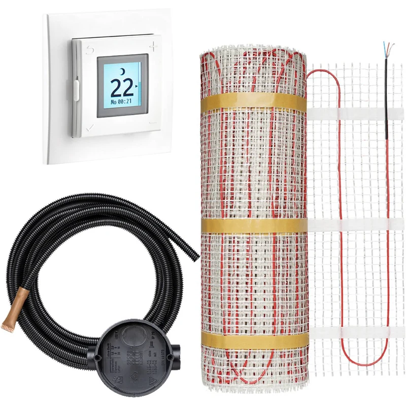 B-Ware Dimplex Fußbodenheizung Heizmatte Dünnbettheizmatte Set Thermostat 2R 2,1m2 340W