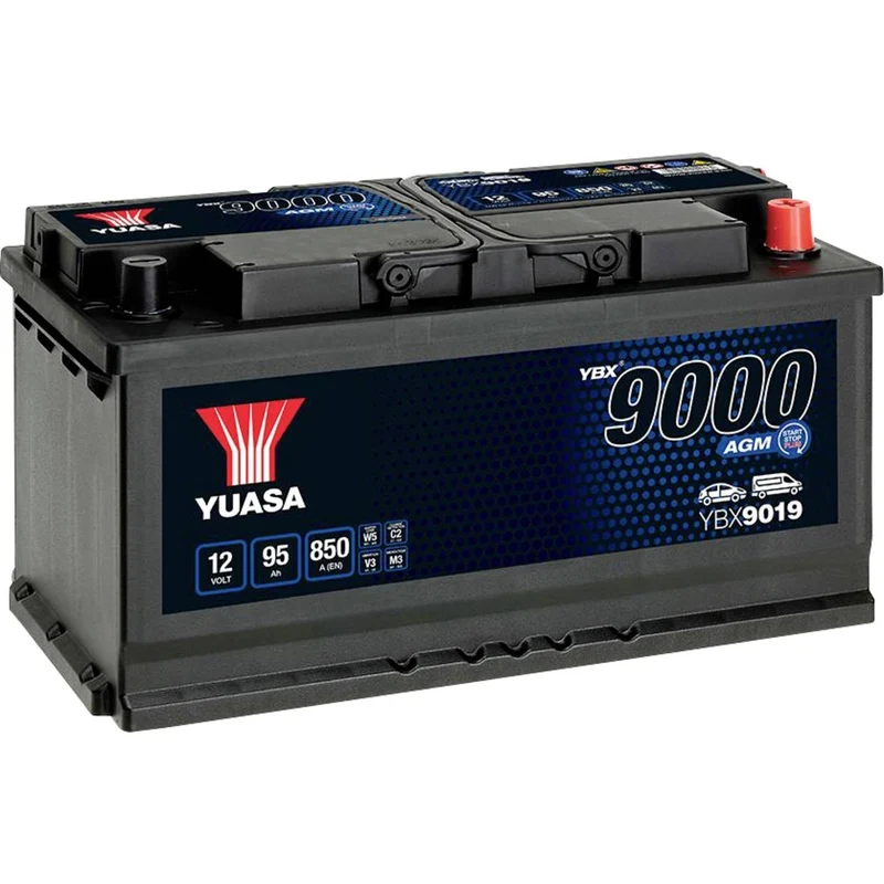 B-Ware Yuasa AGM Autobatterie Starterbatterie 12V 95Ah T1 Start Stop Plus Boot