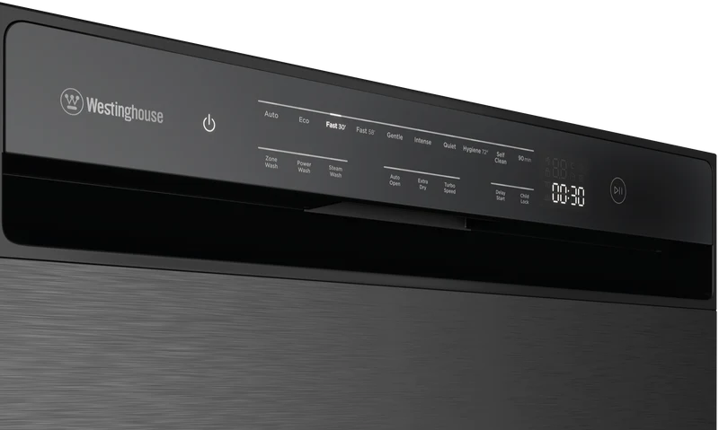Westinghouse 60cm Dark Stainless Steel 15 Place Built Under Dishwasher