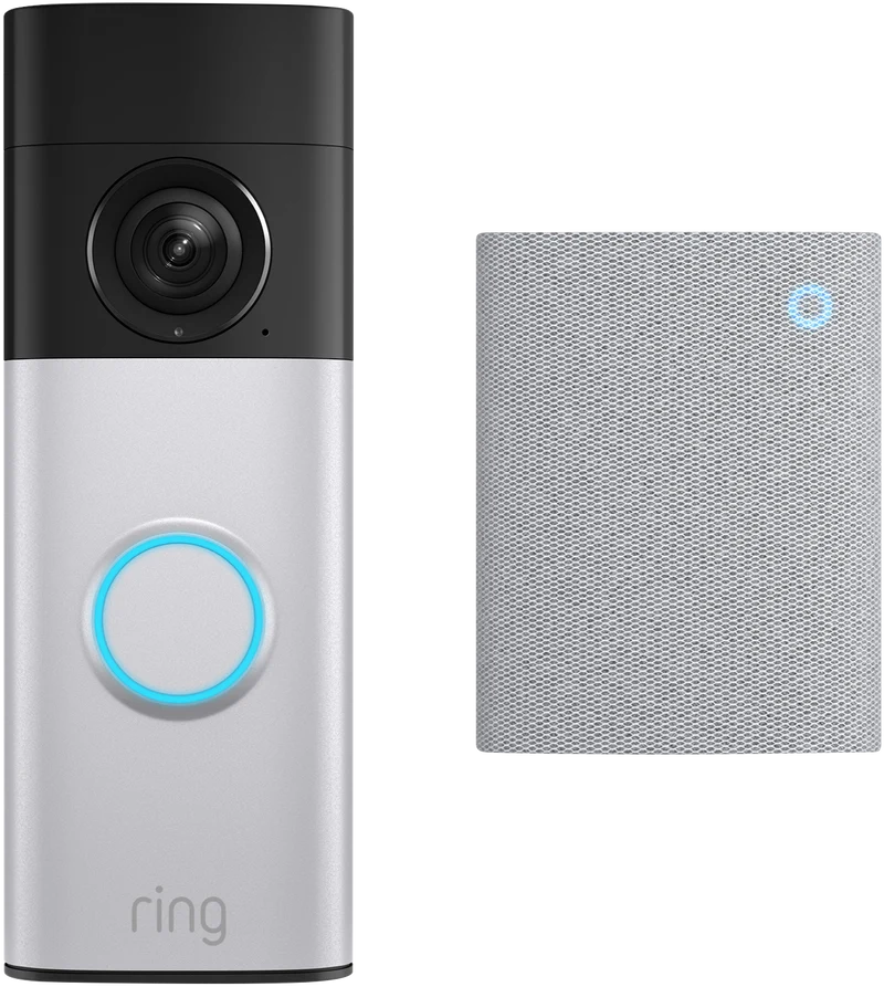 Ring Battery Video Doorbell 2K Plus - Nickel Silver + Chime