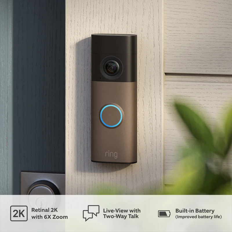 Ring Battery Video Doorbell 2K - Matte Mocha