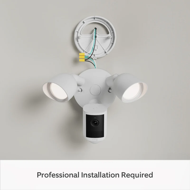 Ring Floodlight Camera 2K - Wired Security Camera - White
