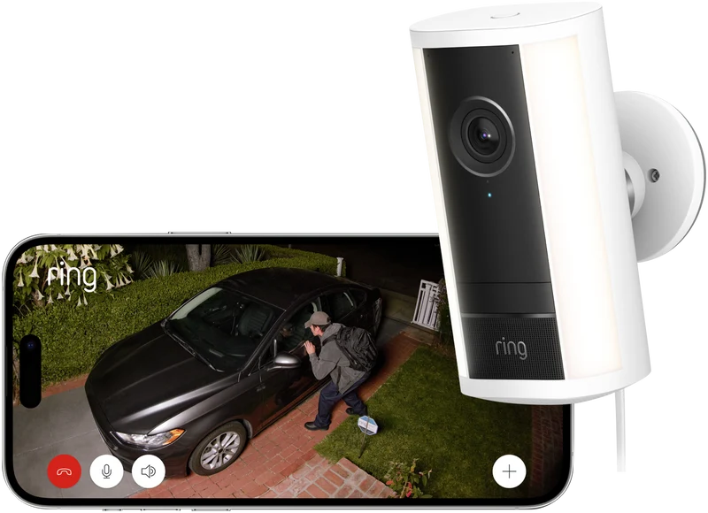 Ring Spotlight Camera 4K Pro - Plug-In Security Camera - White