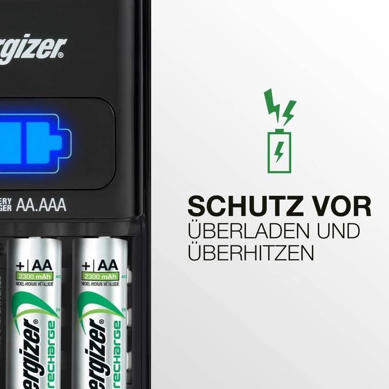 B-Ware Energizer Rundzellen-Ladegerät Batterie-Ladegerät Laden NiMH Micro AAA Mignon AA