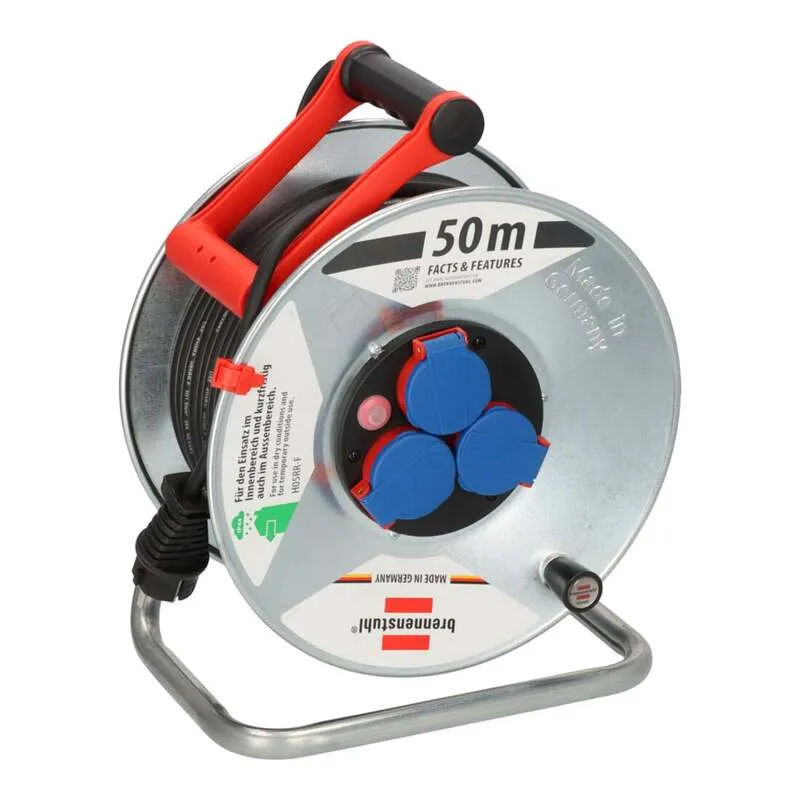B-Ware Brennenstuhl Kabeltrommel Garant S 50m IP44 Gummi schwarz für Garten und