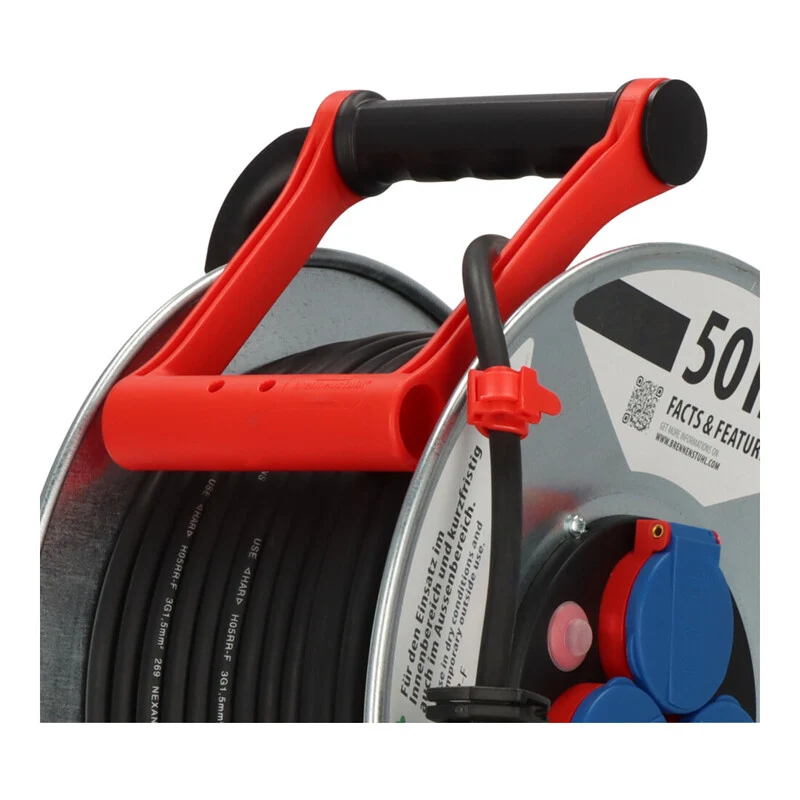 B-Ware Brennenstuhl Kabeltrommel Garant S 50m IP44 Gummi schwarz für Garten und