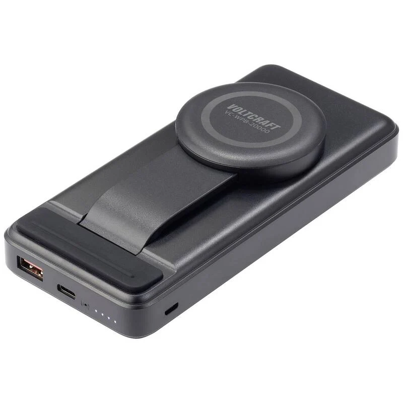 B-Ware Voltcraft Wireless Powerbank 20000 mAh Qi Ladegerät Akku Schwarz mit