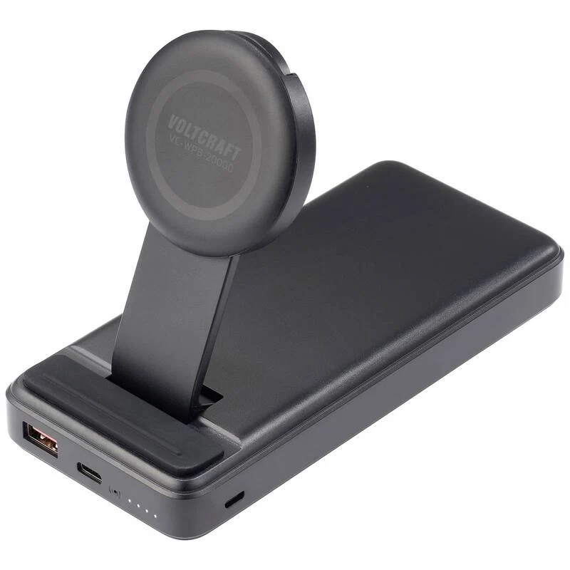 B-Ware Voltcraft Wireless Powerbank 20000 mAh Qi Ladegerät Akku Schwarz mit