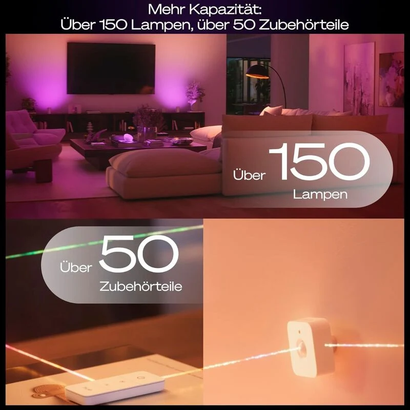 B-Ware Philips Hue Bridge Pro Hub schwarz LED Leuchtmittel Bewegungssteuerung