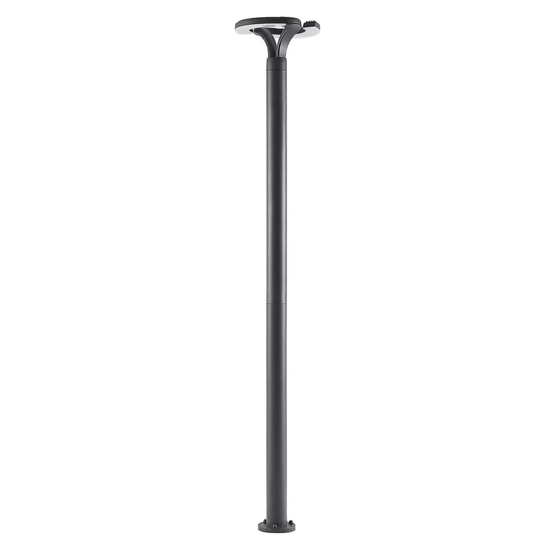 B-Ware Lindby Außenleuchte Mastleuchte LED Kreis dunkelgrau Aluminium Kunststoff