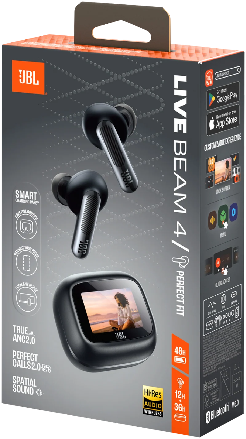 JBL Live Beam 4 Noise Cancelling Earbuds - Black