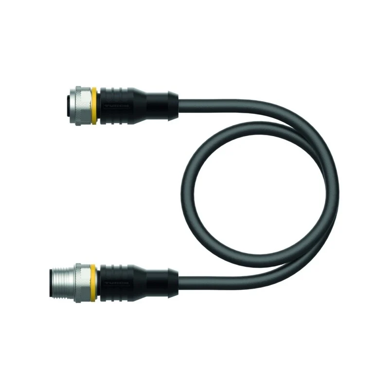 8x B-Ware Turck Aktuator- u. Sensorleitung PVC RKC4T-0.3-RSC4T M12 Stecker schwarz 0,3m
