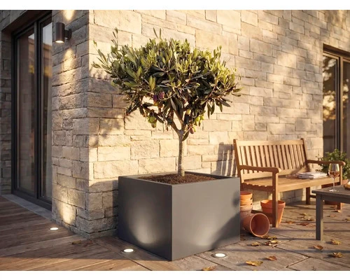 B-Ware Palatino Pflanzkübel Pflanzgefäß Clara Metall anthrazit UV-beständig 100x100cm