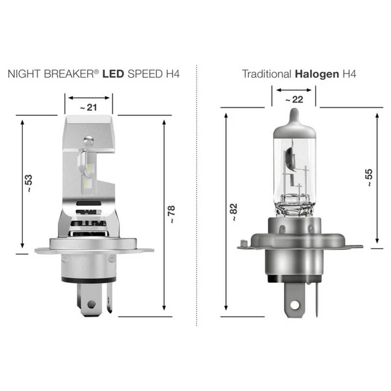 B-Ware OSRAM Leuchtmittel Lampe H4 LED NIGHT BREAKER SPEED Kaltweiß 64193DWNBSP-2HB