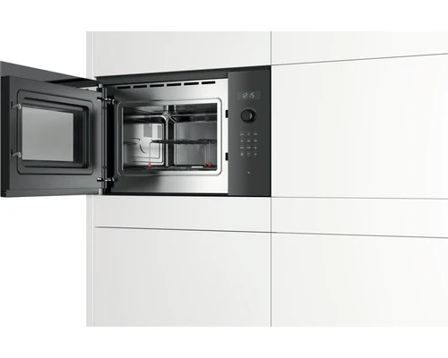 B-Ware Bosch Mikrowelle Ofen Einbau Küche Schwarz Edelstahl BEL554MB0 25 Liter Grill