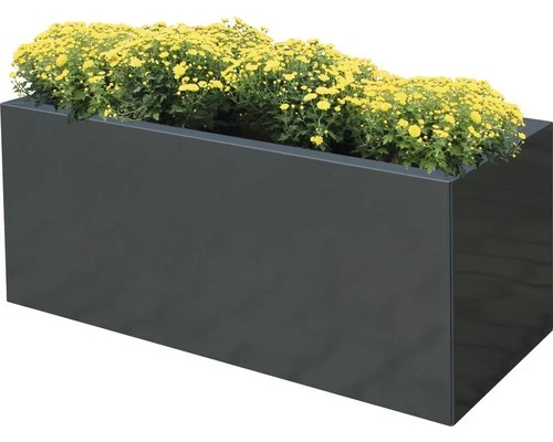 B-Ware Palatino Pflanzkübel Pflanzgefäß Lotte 240l wetterfest anthrazit 120x40cm