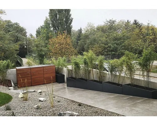 B-Ware Palatino Pflanzkübel Pflanzgefäß Lotte 240l wetterfest anthrazit 120x40cm