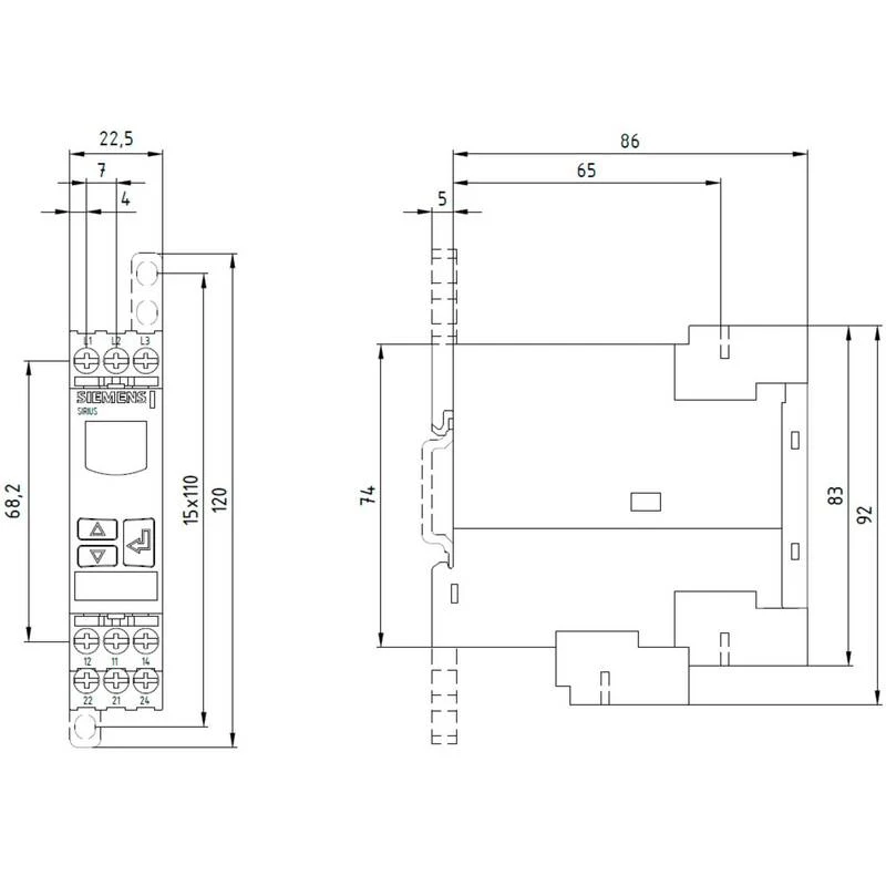 B-Ware Siemens Überwachungsrelais Netzrelais 3UG4617-1CR20 Phasenfolge Phasenausfall