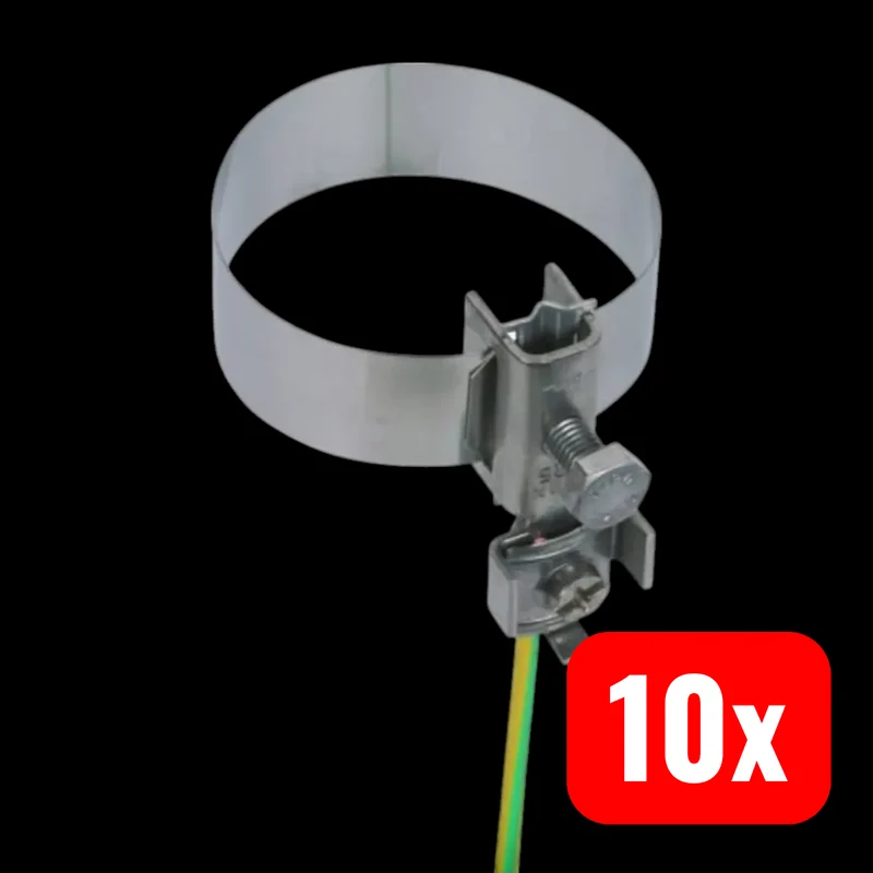 10x B-Ware DEHN Erdungsbandrohrschelle Bandrohrschelle Erdung 27-60 mm V2A 10 STÜCK