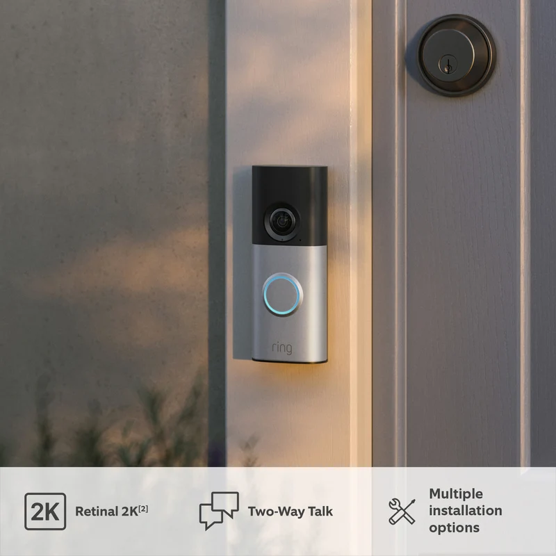 Ring Wired Video Doorbell 2K Plus - Plug-In