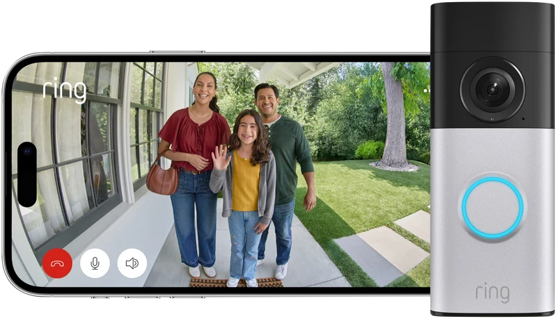 Ring Wired Video Doorbell 2K Plus - Plug-In