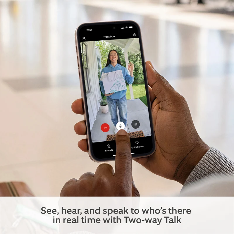 Ring Battery Video Doorbell 2K - Speckled Grey