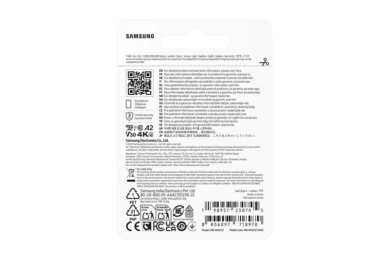 Samsung 512GB T9 Micro SD Memory Card UHS-1 / Class 10