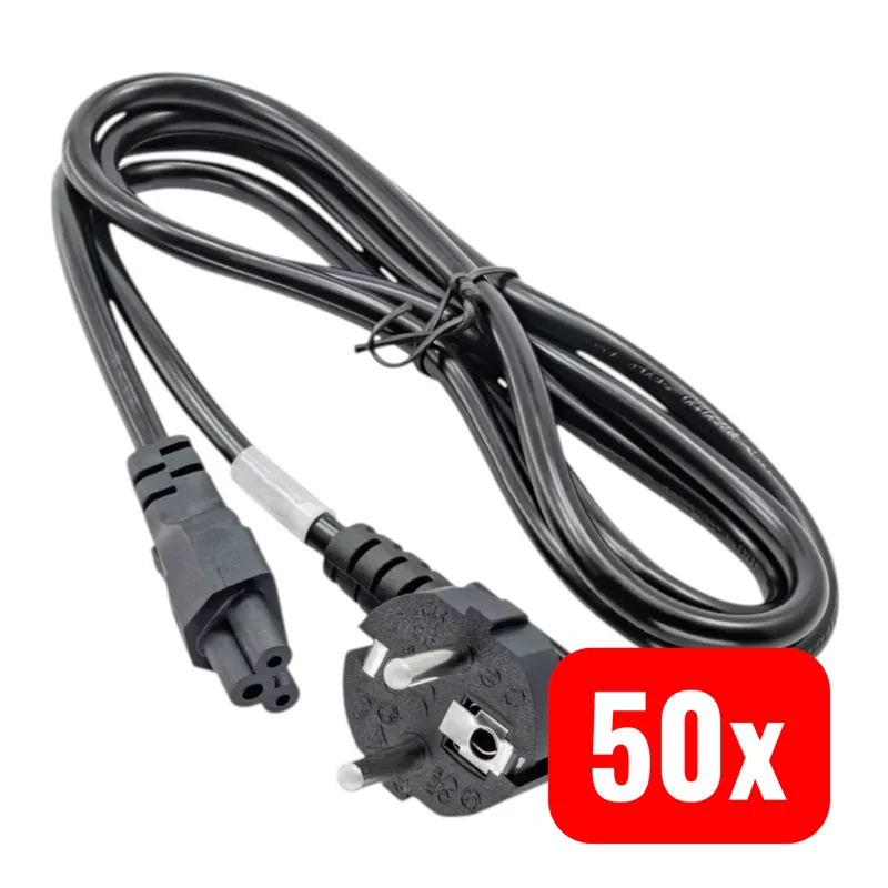B-Ware Stromkabel Klee Netzteilkabel Stromleitung 1.5m AK-NB-01A Schwarz 50 STÜCK