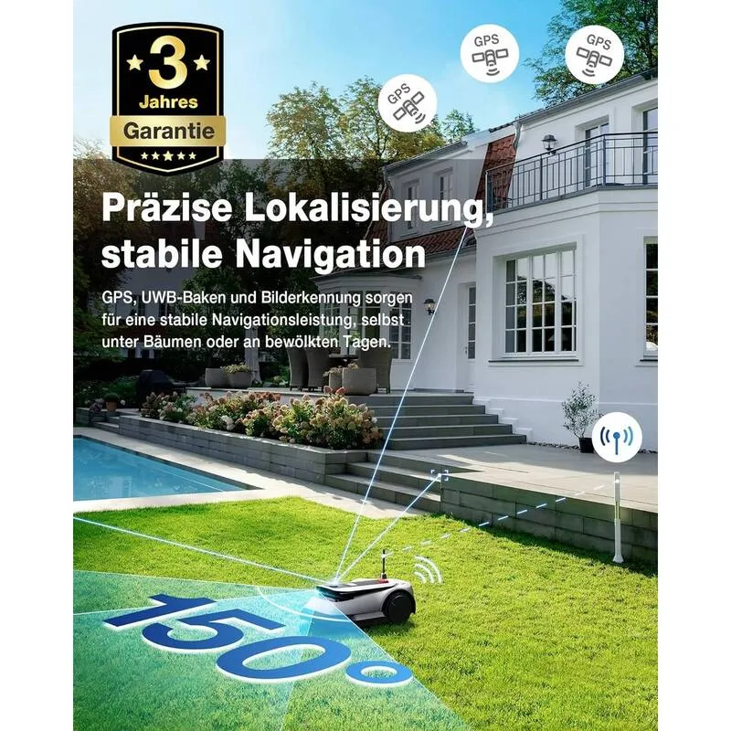 D-Ware ECOVACS GOAT G1-800 Mähroboter Rasenmäher Roboter Rasen IPX6 220mm Schnittbreite