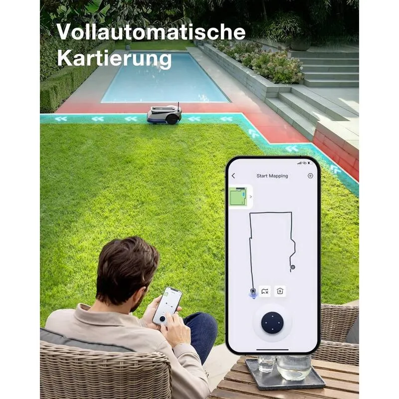 D-Ware ECOVACS GOAT G1-800 Mähroboter Rasenmäher Roboter Rasen IPX6 220mm Schnittbreite