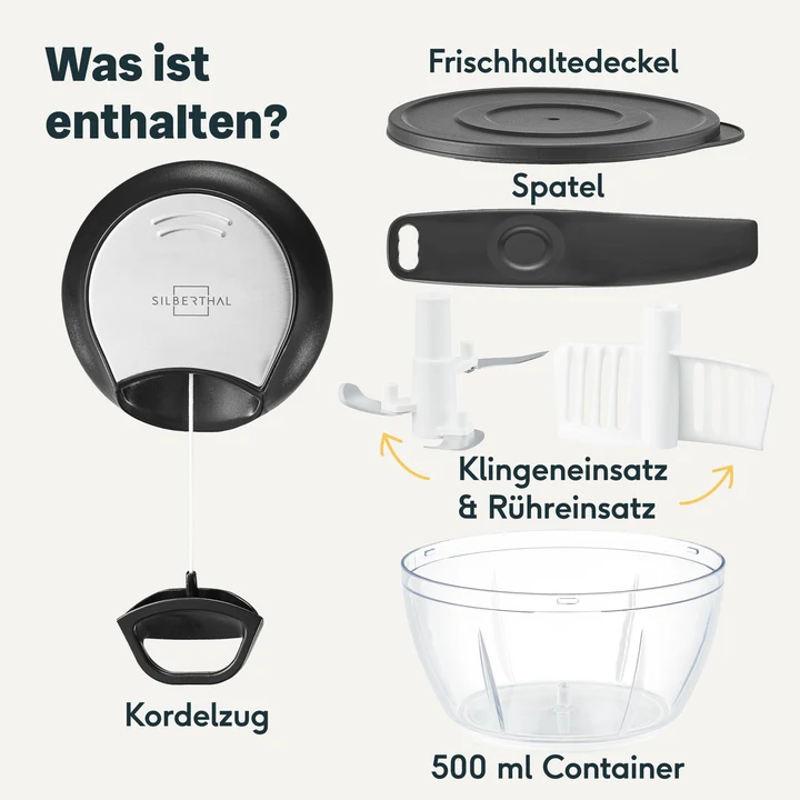 B-Ware SILBERTHAL Multizerkleinerer Küchenhelfer Rühreinsatz Frischhaltedeckel