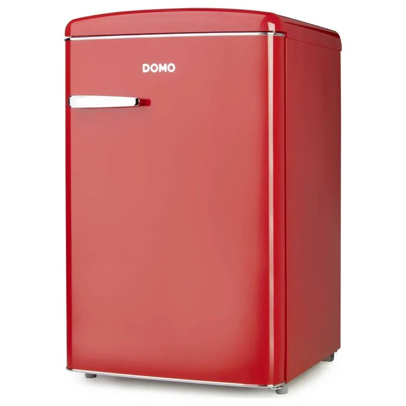 B-Ware Domo Kühlschrank Minibar Retro rot 120L LED Glasböden Standgerät Küchengerät