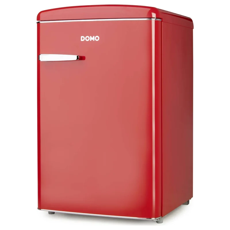 B-Ware Domo Kühlschrank Minibar Retro rot 120L LED Glasböden Standgerät Küchengerät