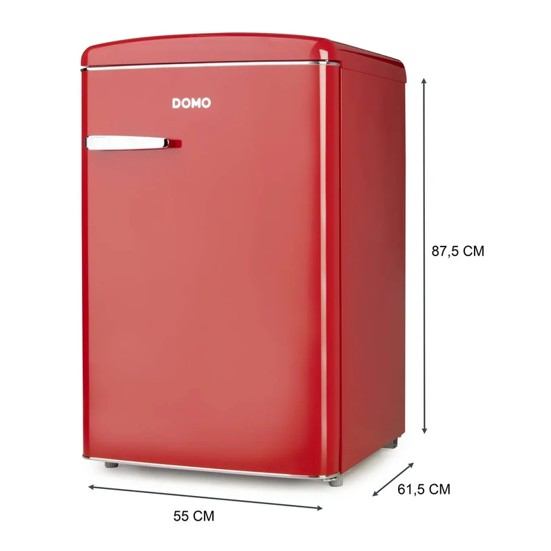 B-Ware Domo Kühlschrank Minibar Retro rot 120L LED Glasböden Standgerät Küchengerät