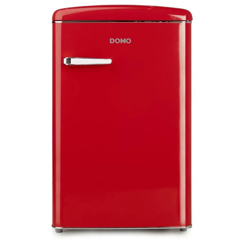 B-Ware Domo Kühlschrank Minibar Retro rot 120L LED Glasböden Standgerät Küchengerät