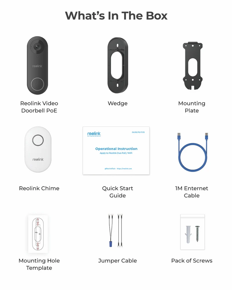 Reolink 2K Wired PoE Video Doorbell with Chime