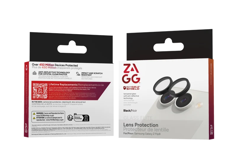 ZAGG Galaxy Z Flip8 Glass Camera Protector Black