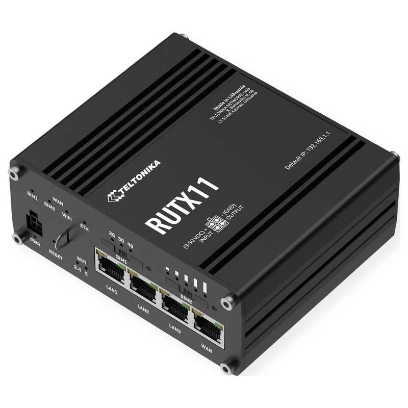 B-Ware Teltonika Router Mobilfunknetz RUTX11 Netzwerkrouter Aluminium Schwarz LAN