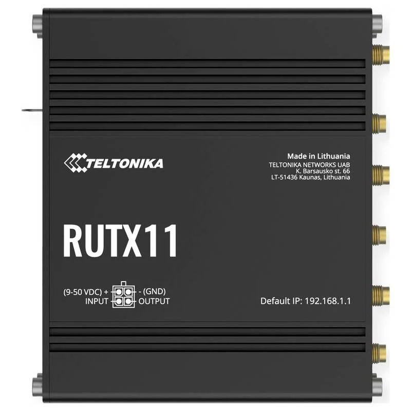 B-Ware Teltonika Router Mobilfunknetz RUTX11 Netzwerkrouter Aluminium Schwarz LAN