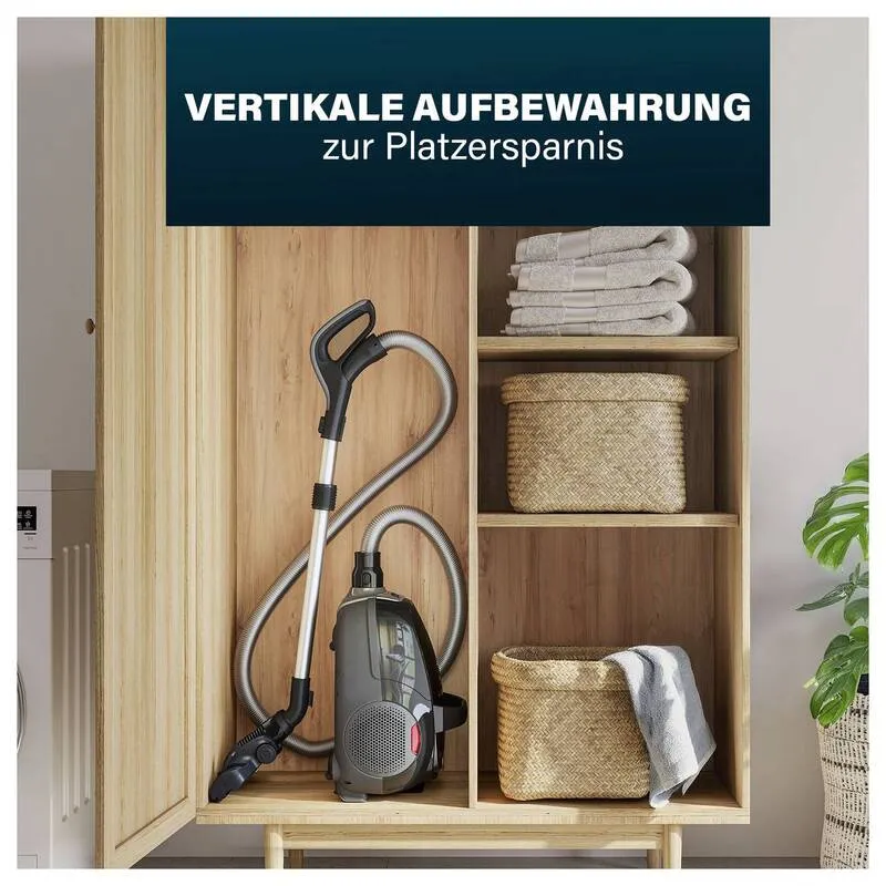 B-Ware Princess Staubsauger Bodenstaubsauger 800W HEPA Staubbeutel schwarz 4l 9m