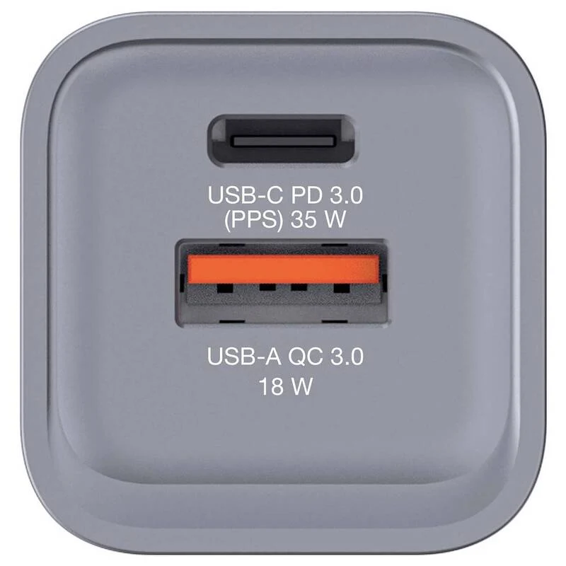B-Ware Verbatim Reiseladeadapter Ladegerät GaN USB-C USB-A Grau Smartphone Tablet