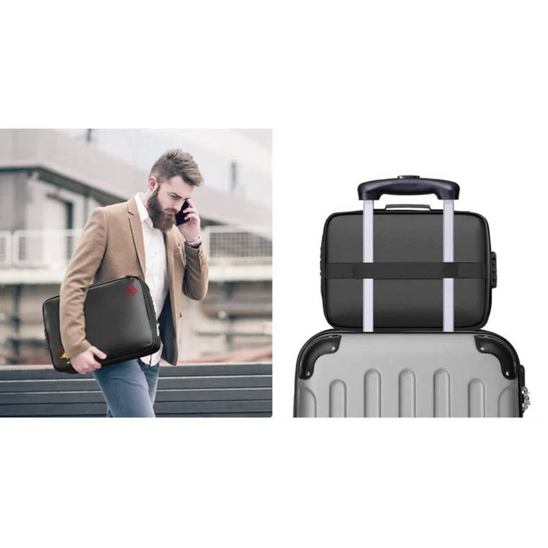 B-Ware KH-Security Dokumententasche Aufbewahrung Tasche feuerfest Zahlenschloss Schw359