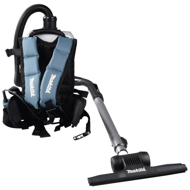 B-Ware Makita Akku-Rucksackstaubsauger 2x18V akkubetrieben Staubsauger 70dB türkis