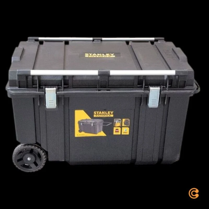 B-Ware Stanley Mobile Werkzeugbox FatMax 240l IP65 mit 7 Rädern und Teleskopgriff