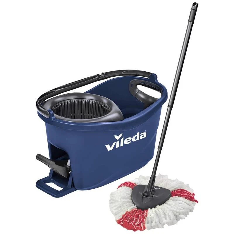 B-Ware Vileda TURBO COLORS Wischmopp blau mit PowerSchleuder und Fußpedal