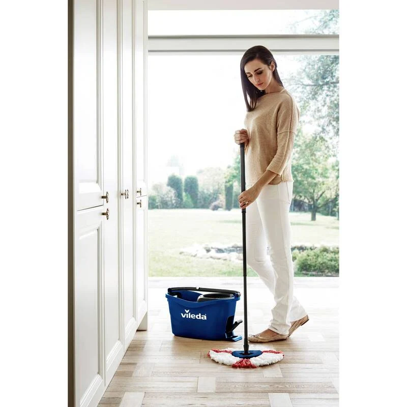 B-Ware Vileda TURBO COLORS Wischmopp blau mit PowerSchleuder und Fußpedal